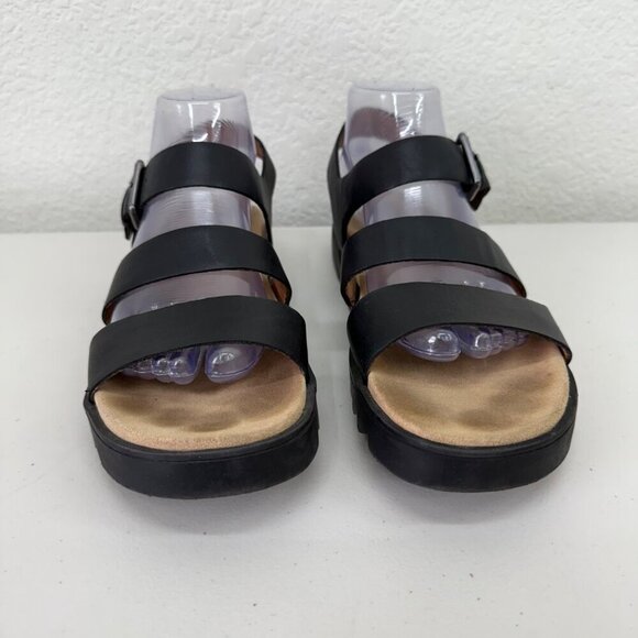 Madewell Addie Black Leather Strappy Open Toe Sandals Shoes Womens size 9 - Picture 2 of 8